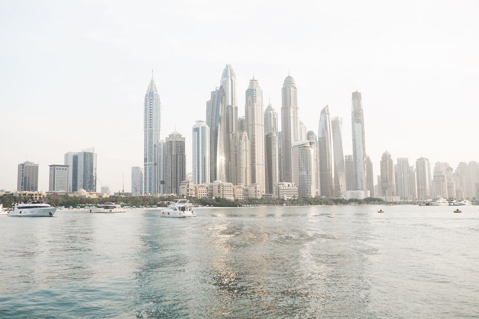Dubai Marina skyline from the water